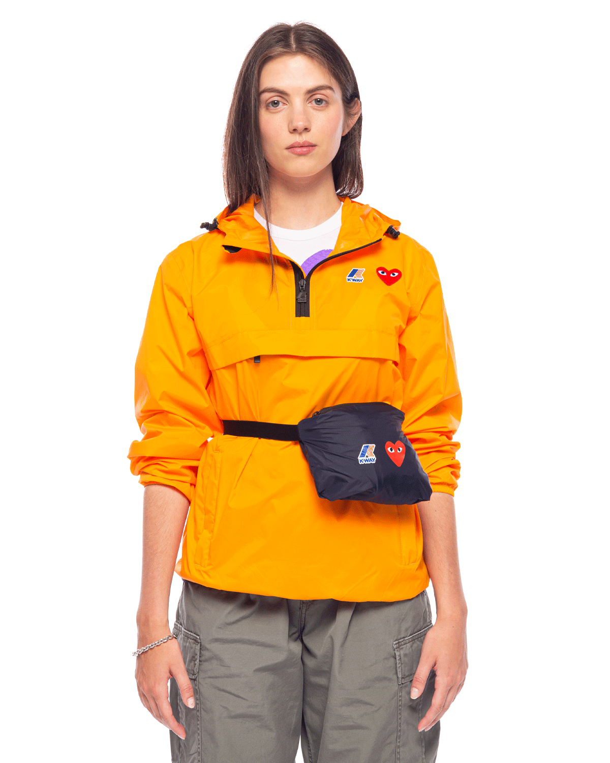 K-Way Hoodie Half Zip Orange