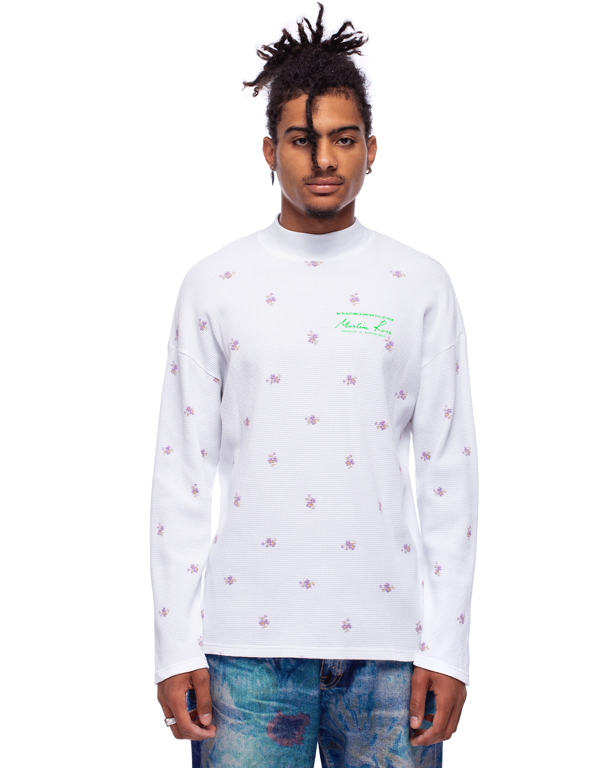 Funnel Neck Long Sleeve Lilac Floral