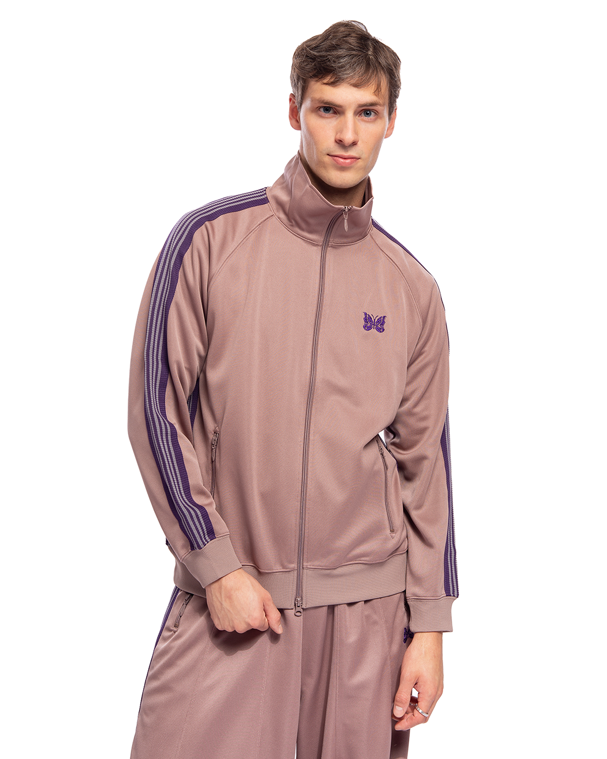 Needles TRACK JACKET POLY SMOOTH Taupe-