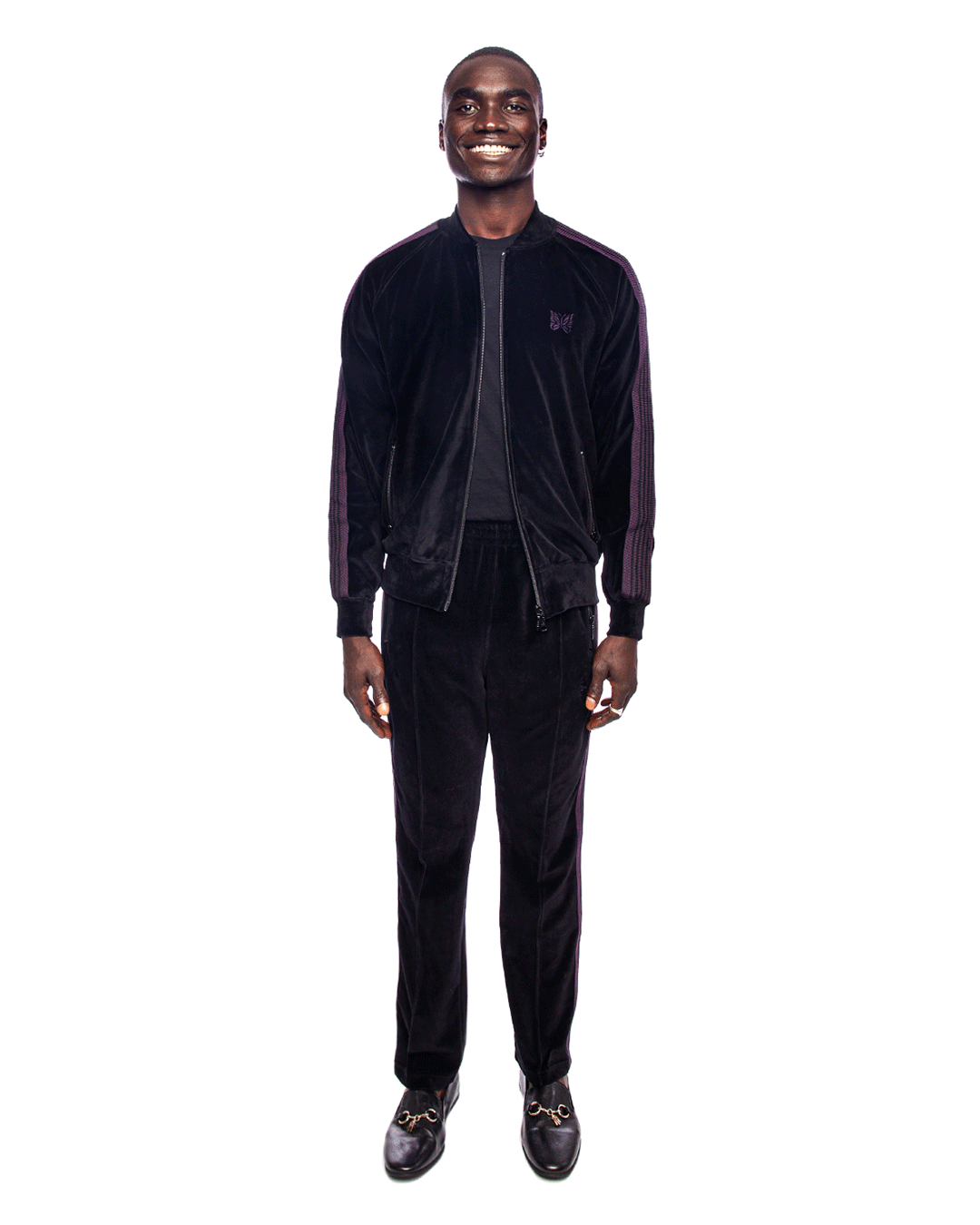RC Track Jacket Velour Black/Eggplant