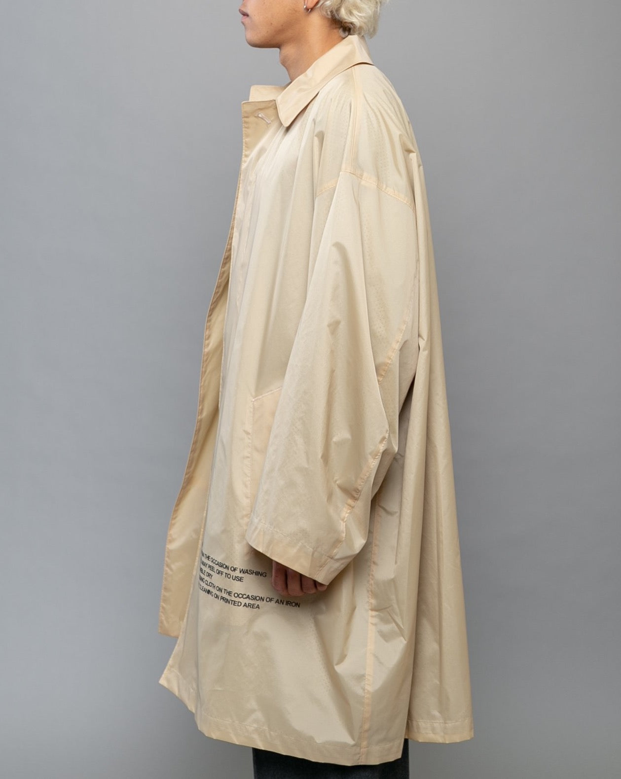 Nylon Graphic Coat Beige