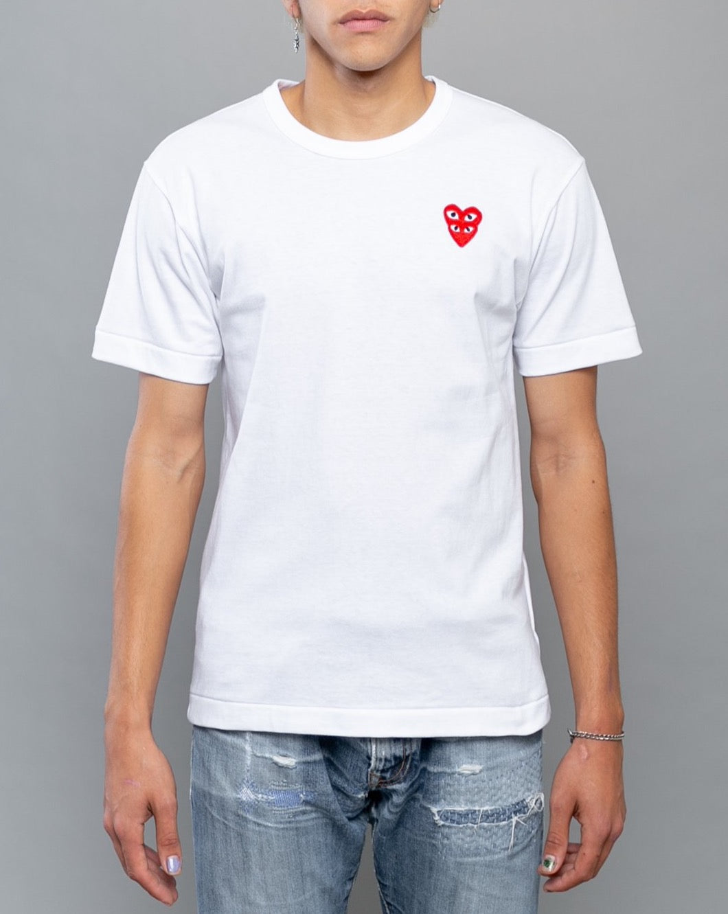 Stacked Heart T-Shirt White