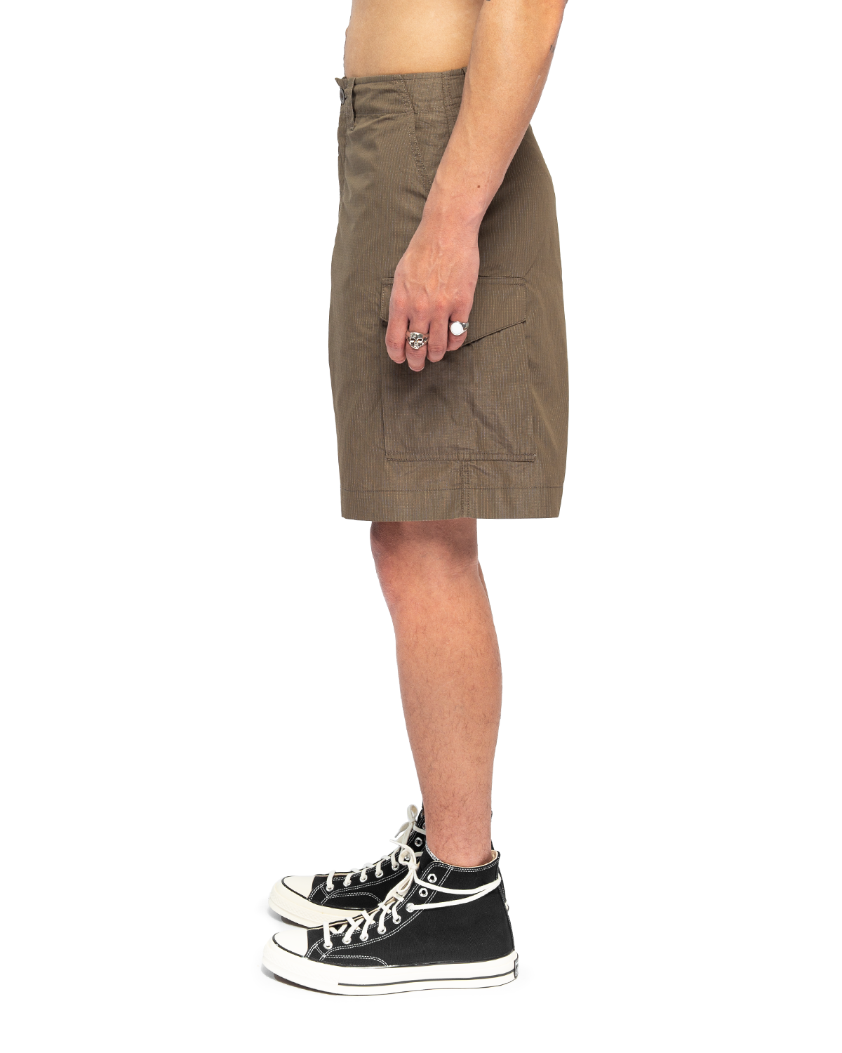 Trekking Cargo Shorts Army Green Cotton Ripstop