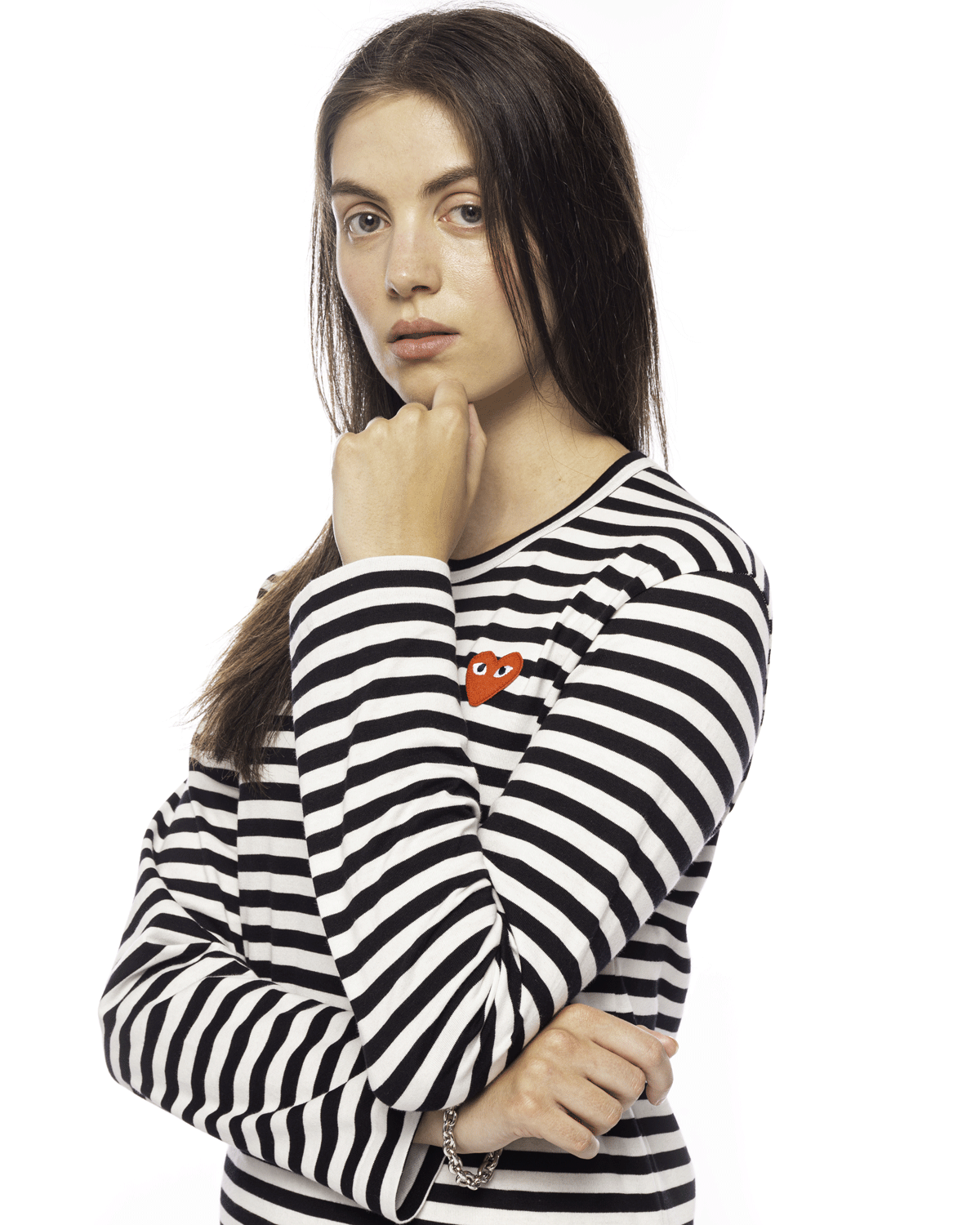 PLAY Red Heart Long Sleeve Black/White