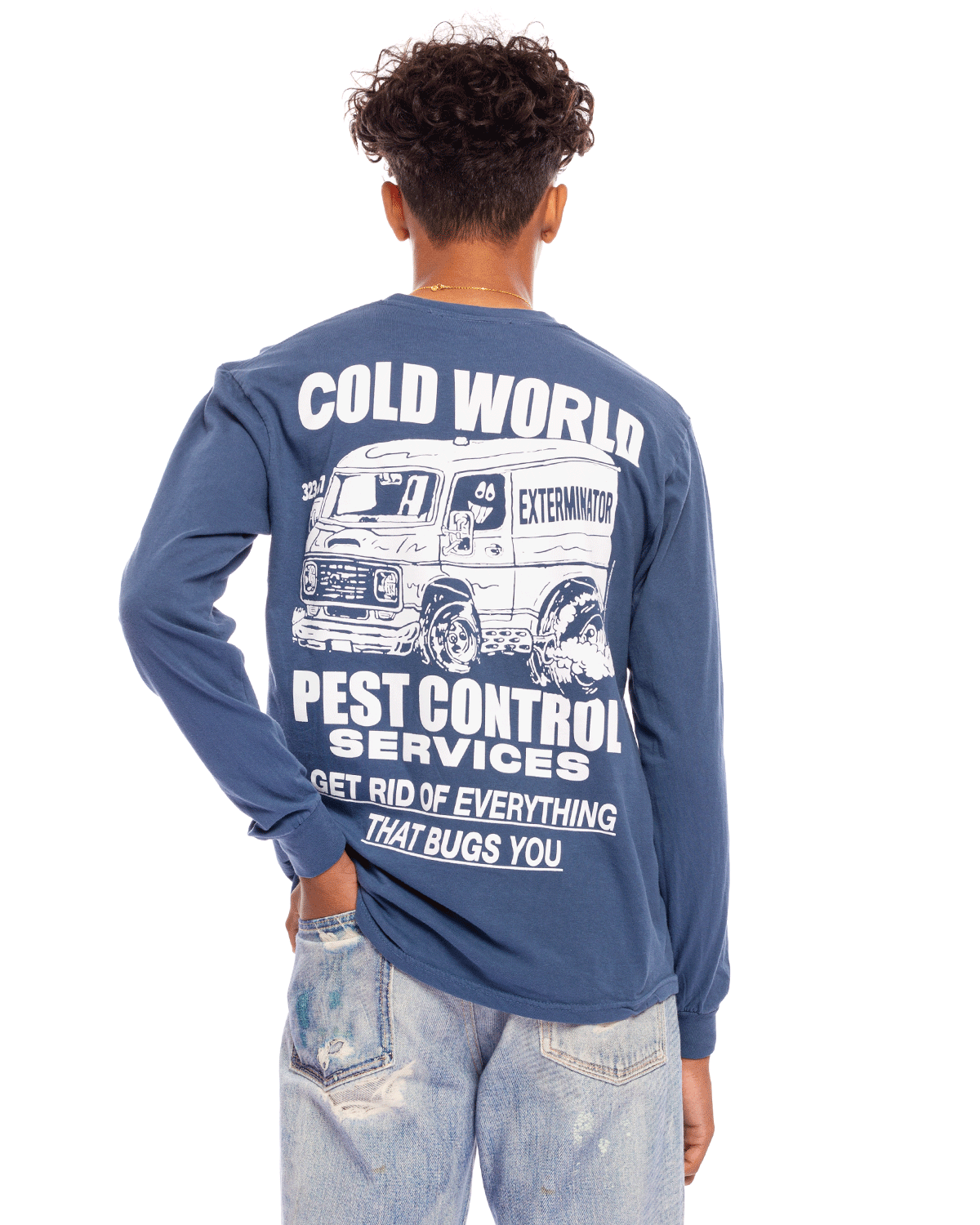 Pest Control Long Sleeve Tee Navy