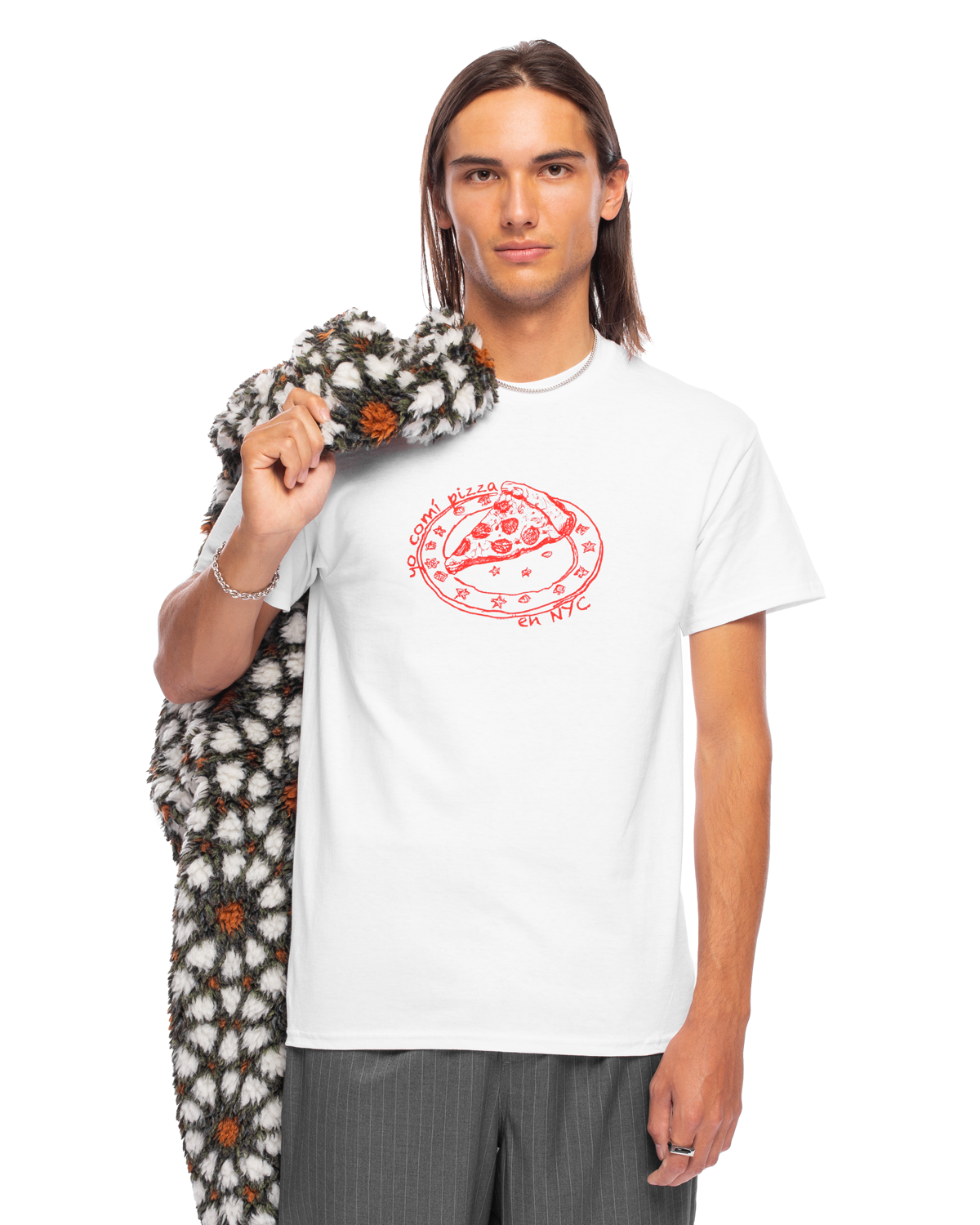 Pizza Short Sleeve Tee White