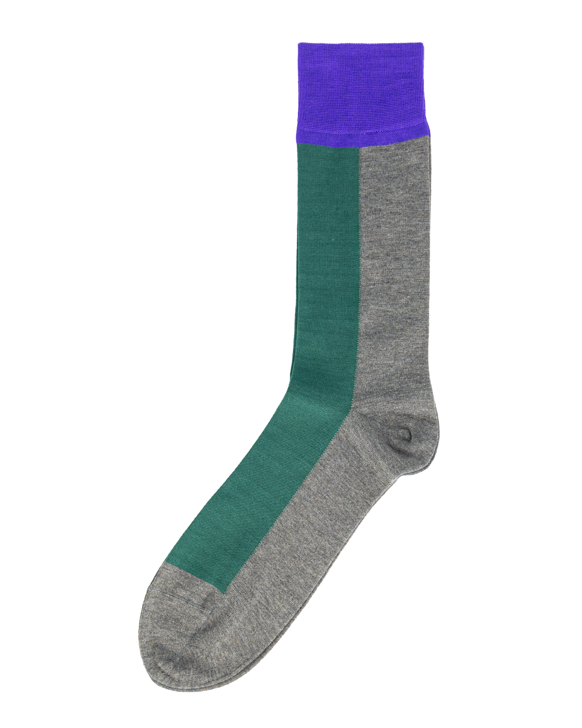 Vertical Crew Socks D. Green/Charcoal/Purple