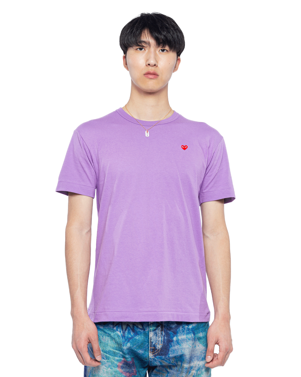 PLAY Small Red Heart T-Shirt Purple