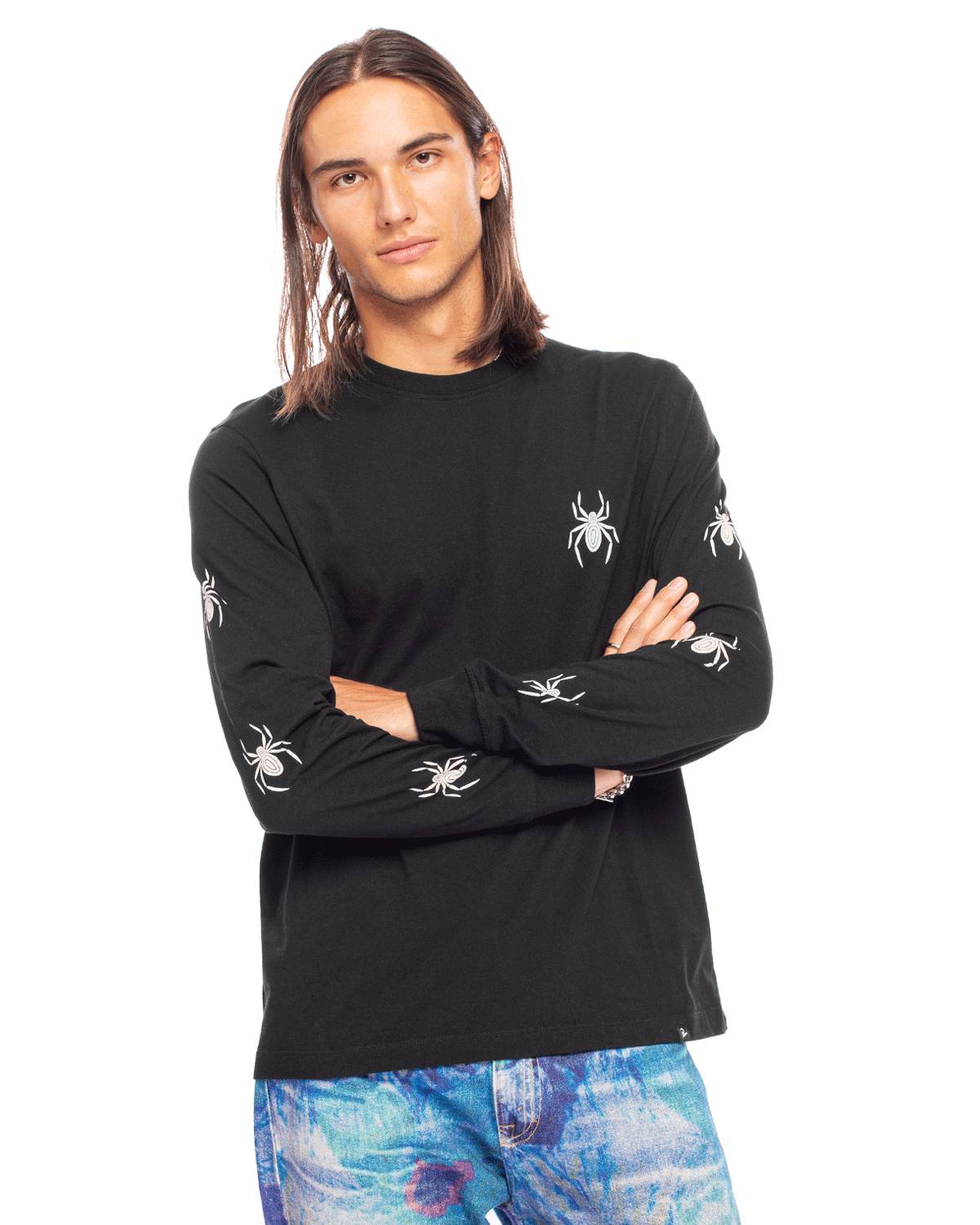 Spidered Long Sleeve T-Shirt Black