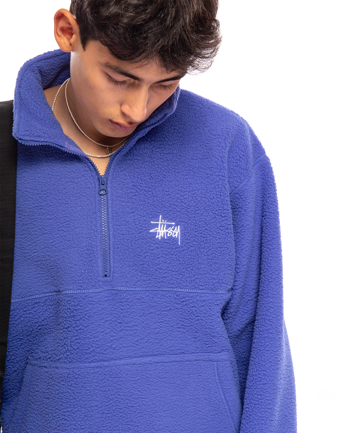 軍派遣 STUSSY HALF ZIP MOCK NECK Periwinkle S - トップス