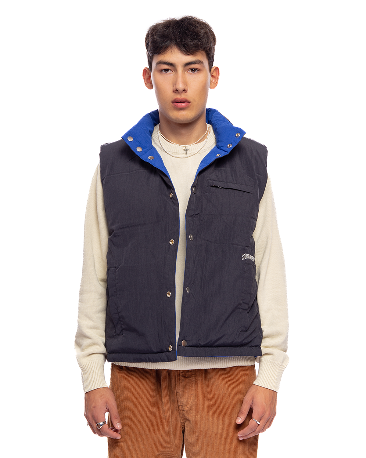 Reversible Down Workgear Vest Black/Royal Blue