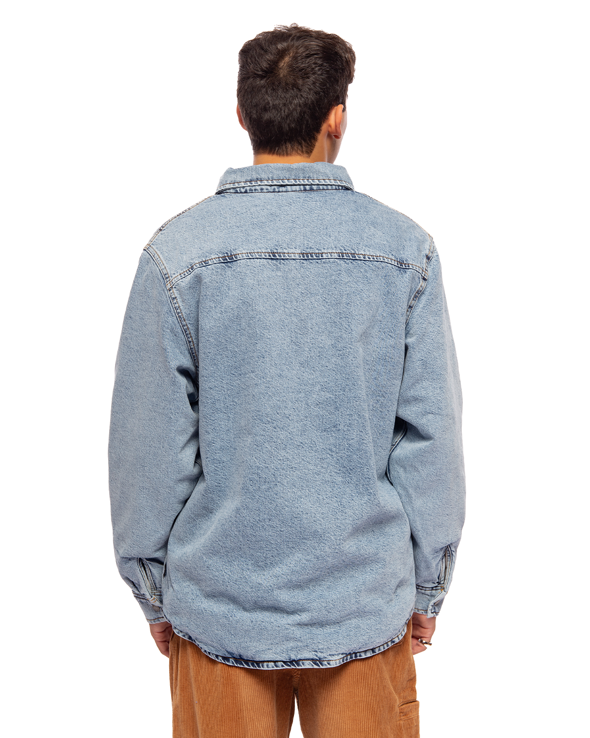 Sherpa Lined Denim Shirt Light Blue