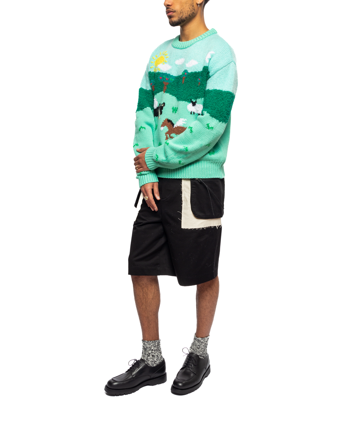 Summer Garden Intarsia Sweater Green