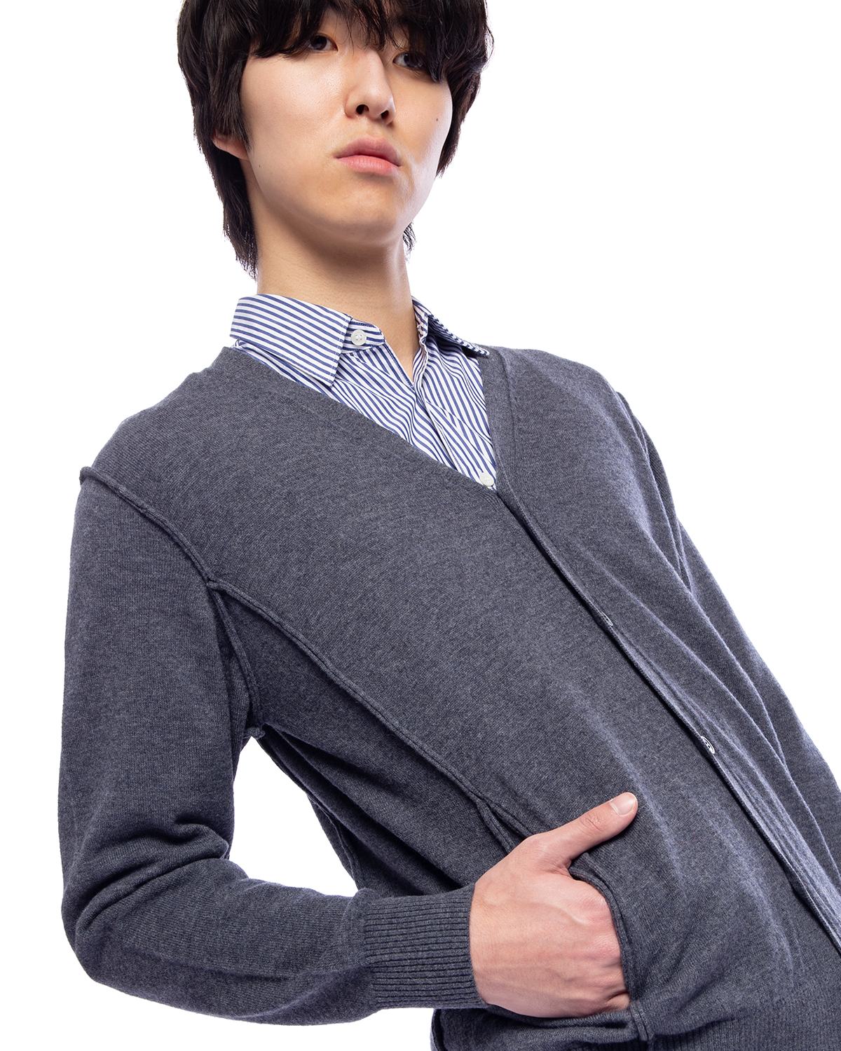 UC2B9901 Wool Knit Cardigan Charcoal