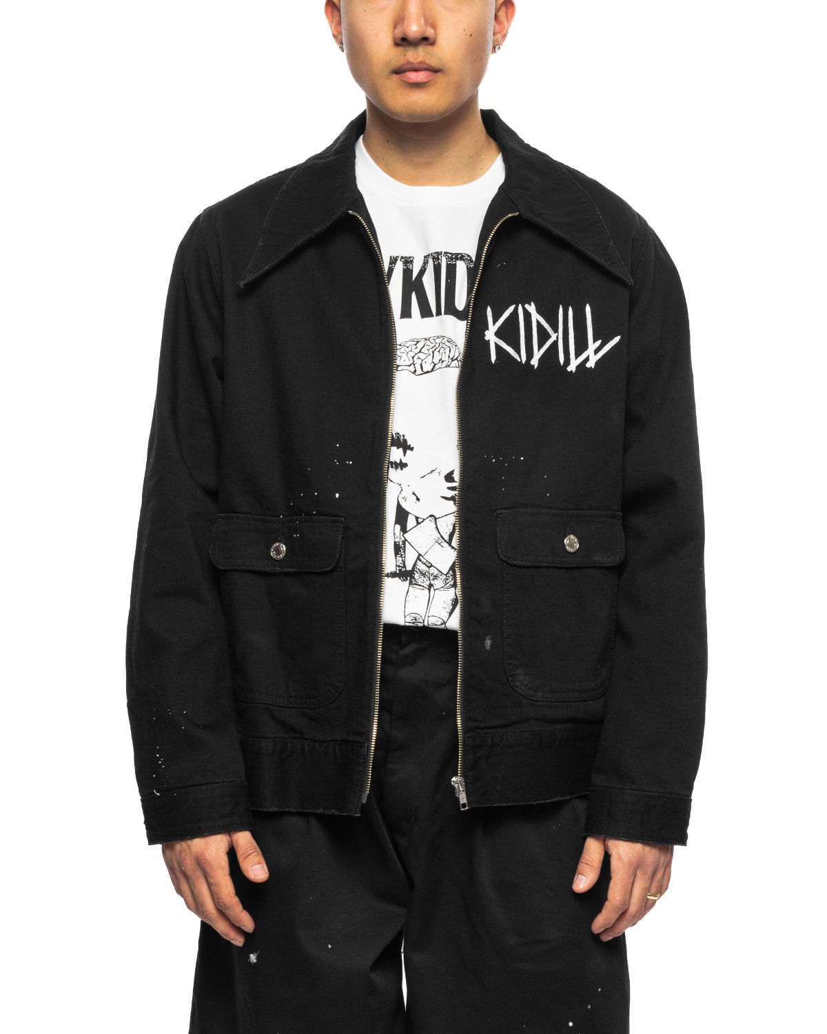 Vietnam Embroidered Jacket Distressed Black