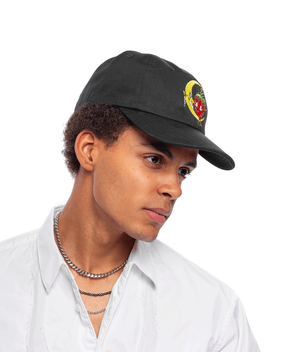 SHF Embroidered Six Panel Cap Woven Black