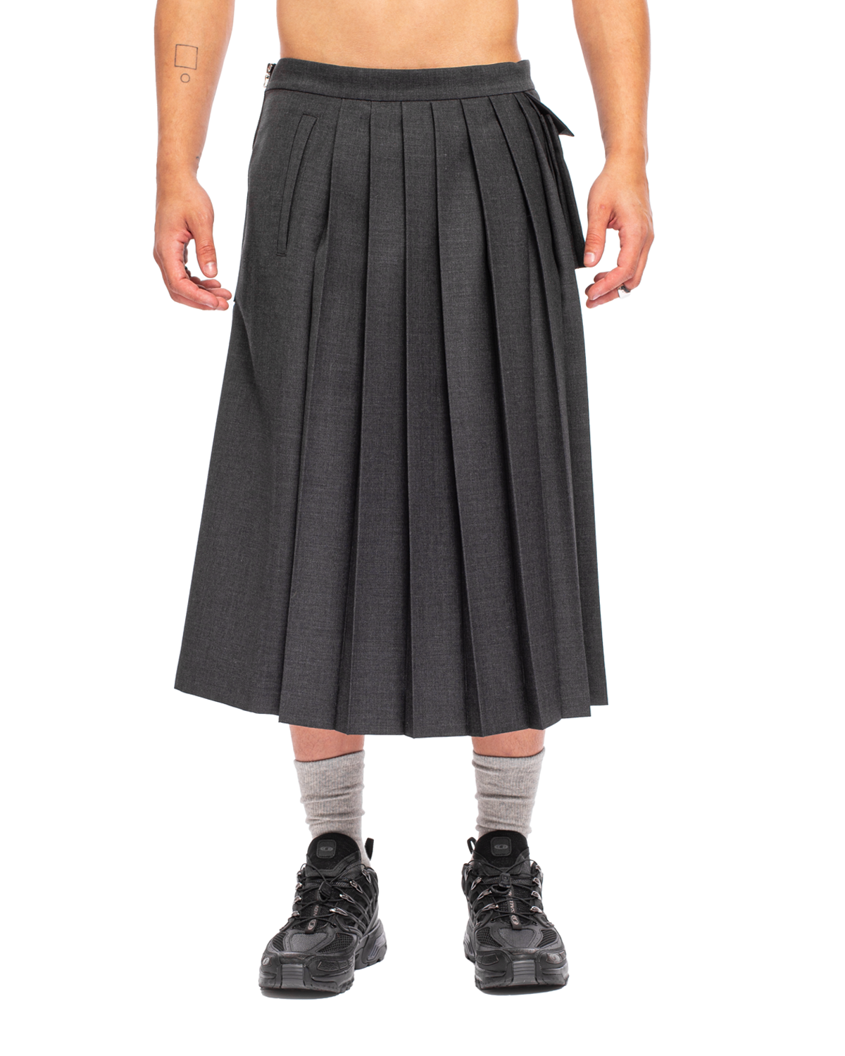 UC2B4601-1 Zip Skirt Charcoal