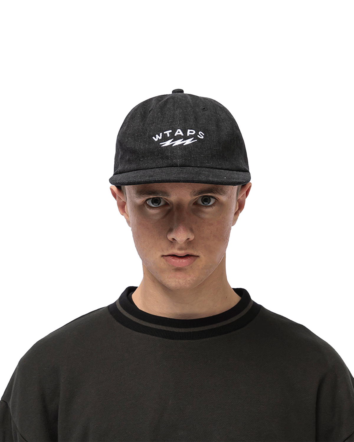 T-6H 01 / Denim Woven Cap Black