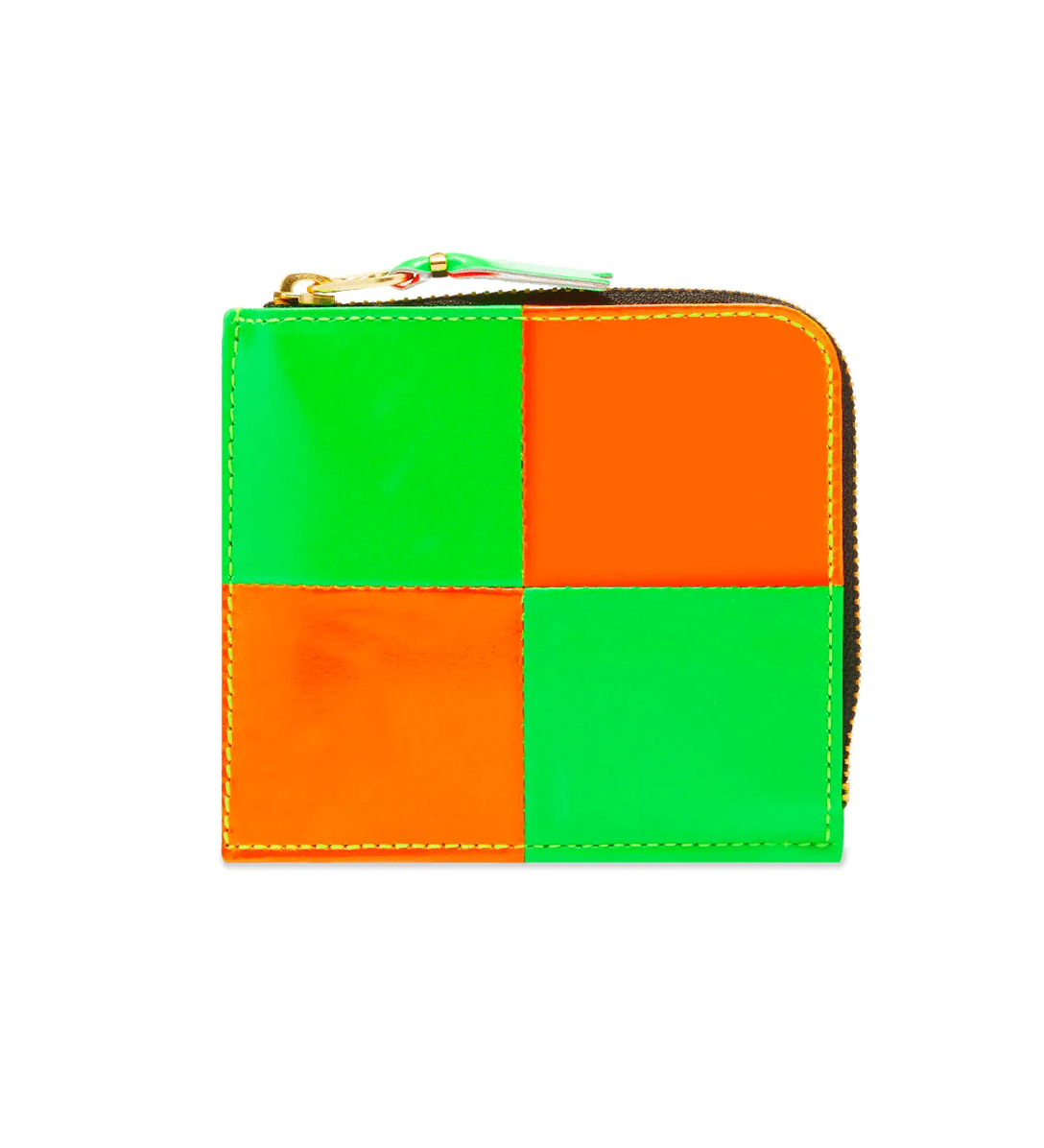 Fluorescent Squares Orange/Green Half Zip - LIKELIHOOD