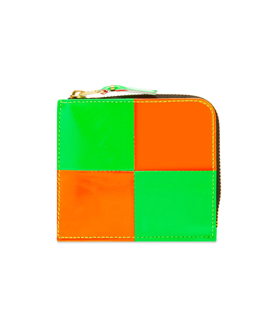 Fluorescent Squares Orange/Green Half Zip - LIKELIHOOD