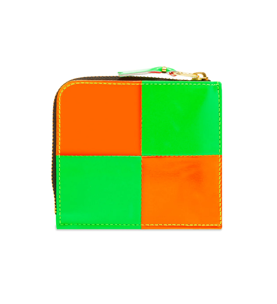 Fluorescent Squares Orange/Green Half Zip - LIKELIHOOD