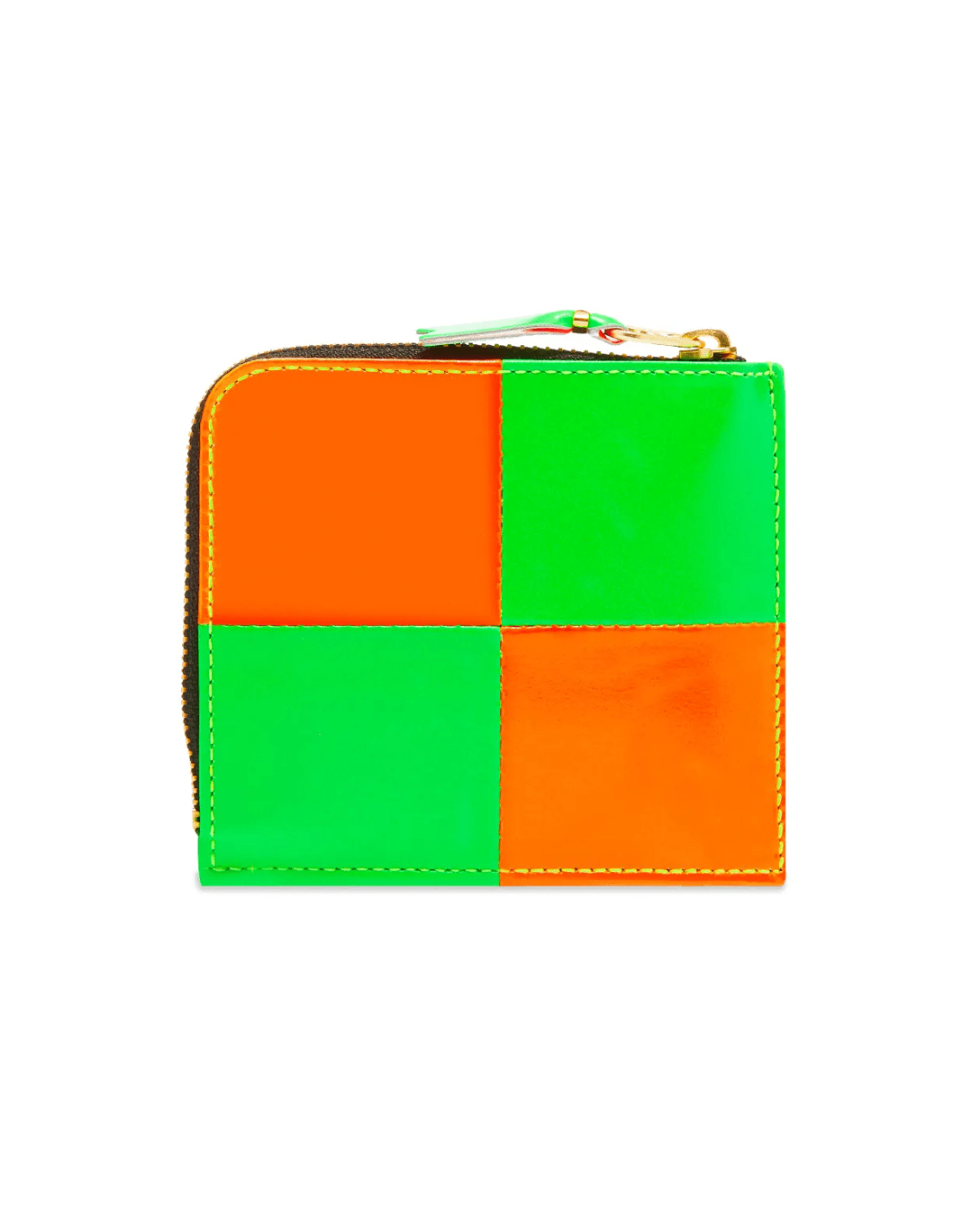 Fluorescent Squares Orange/Green Half Zip - LIKELIHOOD