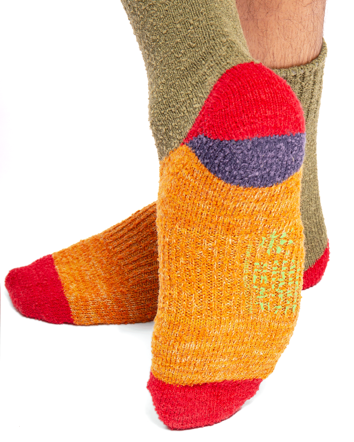 Hemp Color Block Crew Socks - LIKELIHOOD